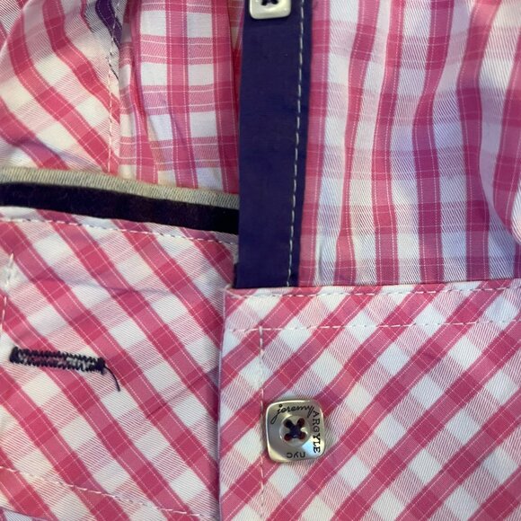 NWOT Jeremy Argle NYC Men's Pink and White Checked Button-down XXL 100% Cotton - Picture 8 of 12